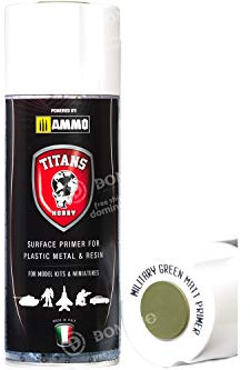 Ammo by Mig Titans Hobby 108 Military Green Matt Primer 400ml Model Spray Paint