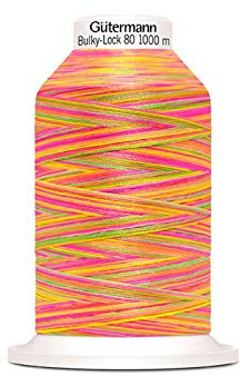 Das hüpfende Komma Gütermann Bulky-Lock Multicolour Bauschgarn No.80 orange-pink 1000m