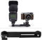 Akozon Staffa Flash Lega di Alluminio Accessorio per Attrezzatura Fotografica con Staffa per Barra Trasversale a Doppia Testa con Flash Esterno con Viti da 1/4 di Pollice e Slitta a Contatto Caldo
