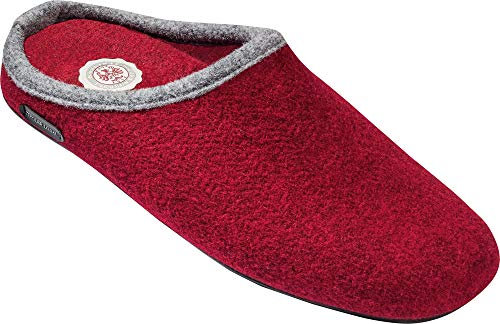 Tiroler Loden Merino-Filzpantoffel, Bequeme Hausschuhe für Herren & Damen, Filz-Puschen für zuhause, Pantoffeln mit ergonomischem Fußbett zum Wohlfühlen, Gr. 37-46