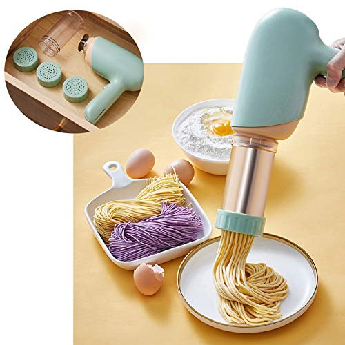 APOE Maquina para Hacer Pasta Fresca Electrica, Máquina para Hacer Fideos Máquina de Prensa de Pasta Fresca de Mano, Extraíble - Fácil de Limpiar