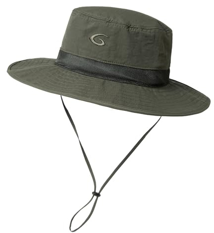 TOP-EX Sombrero de malla impermeable UV 50 de gran tamaño XL XXL para hombre, plegable, para playa, senderismo, pesca, Verde militar, XL/XXL