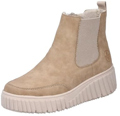 Rieker Damen N2558 Chelsea Stiefel, Beige, 42 EU