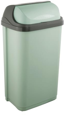 keeeper Avfallsbehållare med rulllock, 50 l, 39 x 29,5 x 67,5 cm, rasm, grön (nordisk grön)