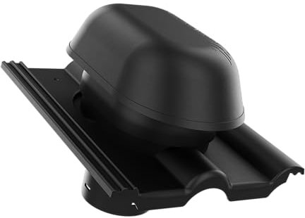 KRONO-PLAST Sanitär-Entlüftungskamin Dachziegel 150 für Betondachziegel Brass Frankfurter, Benders Mecklenburger, ProDach - Doppelrömer Dachziegel (Schwarz)