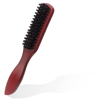 Boar Bristle Hair Brush - Long Paddle Soft Brush for Slick Back, Afro, Wet or Curly Hair - Red-Brown Beard Brush for Women and Men