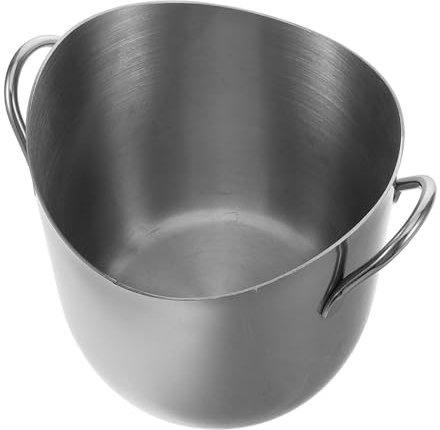 Kisangel Contenedor De Hielo Duradero para Congelador Cubo De Acero Inoxidable Diseño De Doble Asa