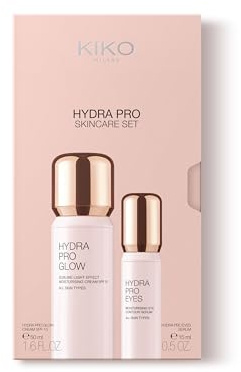 KIKO Milano Hydra Pro Skincare set, Kit De Cuidado De La Piel: Crema Facial Hidratante Spf 10 Y Sérum Para El Contorno De Los Ojos