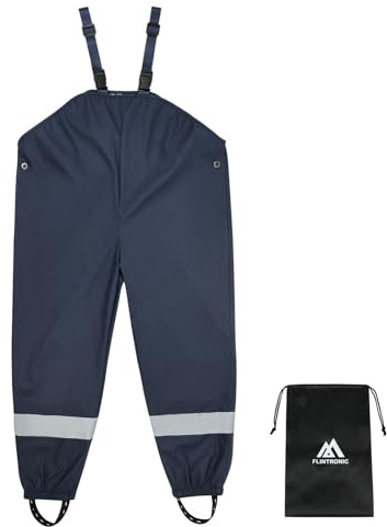 flintronic Pantalones para Lluvia Unisex Niños, Barro Lluvia para Niños Impermeable, Pantalón de Agua Transpirable, Outdoor Pantalón Barro para Niños, M