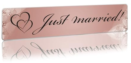 Finest Folia Placa de matrícula de plástico para coche de boda, pareja de novios, boda, coche, decoración para casarse (rosa, 05 corazones recién casados)