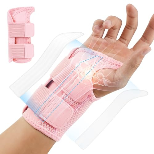 Fefod Muñequera Tendinitis Muñeca, Ferula Tunel Carpiano con 2 Férulas y Apertura Pulgar Suave, Muñequera Elástica Transpirable Ajustable para Hombre y Mujer para Esguinces y Artritis, Derecha, S/M