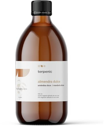 TERPENIC - Aceite Vegetal de Almendra Dulce (Prunus amygdalus dulcis) - 500 ml - Uso externo - Formato ideal para masaje corporal y cuidado diario de la piel