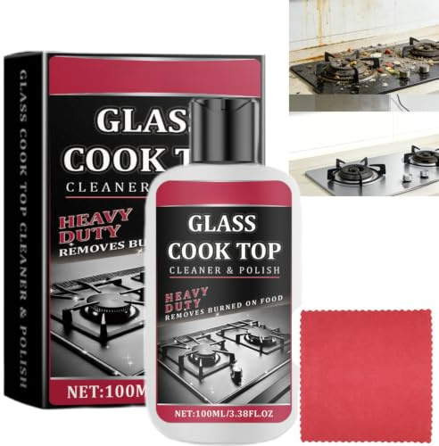 100ml Induction Hob Cleaner Kit,Cooktop Cleaner&Polish,Ceramic Glass Clean