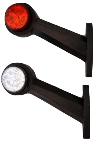 Set di 2 luci di posizione laterali, 24 V, colore: bianco/rosso, per telaio di rimorchio, caravan, camper, camion