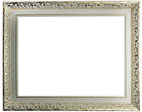 Barockrahmen weiß mit Gold verziert 469 BIA/ORO, Leerrahmen 40x50 cm