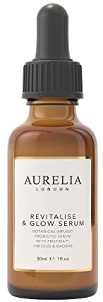 Aurelia London Revitalise & Glow-Serum, probiotisches Serum mit botantiell angereichertem Hibiskus und Baobab, aus natürlichen Inhaltsstoffen, 30 ml