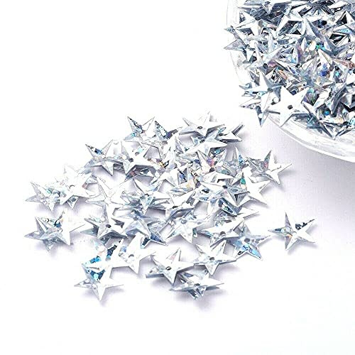 Angel Malone Approx. ± 400 x 10mm Festive Christmas Metallic Star Confetti Sequins Scrapbooking GR8 for Card Making, Scrapbooking, Sewing Trimming - UK Seller (Silver)