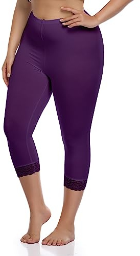 North Bund Capri Leggings pour Femmes 3/4 Pantalon Legging Haute Taille Pantacourt Push Up Sportwear Stretch Opaque sous Jupe Doux Court Jegging avec Dentelle Tenue De Sport Yoga Fitness