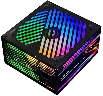 Apevia ATX-PM850W PCIe 5.0 ATX 3.0 Ready Premier 850W 80+ Gold Certified, Active PFC ATX Semi-Modular Gaming Power Supply, 366 RGB Light Modes
