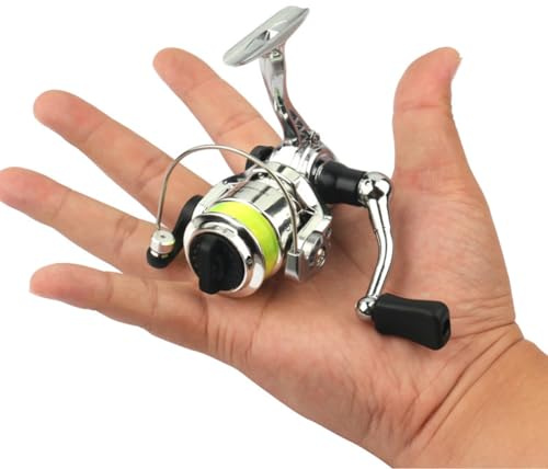 Gaderth Mulinello da pesca micro compatto, mini ruota da pesca tascabile in metallo, rapporto di trasmissione 4,3: 1, piccolo mulinello da pesca, 2+1BB cuscinetti, mulinello da pesca per pesca d'acqua