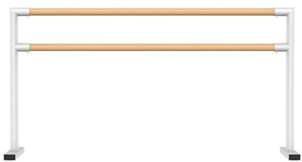 Ballettstange für Zuhause Ballettstange Freistehende Ballet Bar für Kinder,Erwachsene Ballett Barre mit 2 Holzstangen Tanzstange für Ballet Stahlrohre mit Holzoptik (170*60*105cm,White)