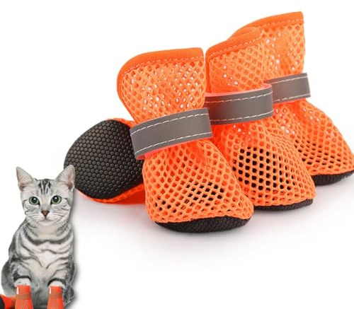 Protection de la patte des bottes du chien, bottes de protection en maille pour l'été pour petits chiens, réglable, lavable, antidérapante, chaussures de chien de taille moyenne
