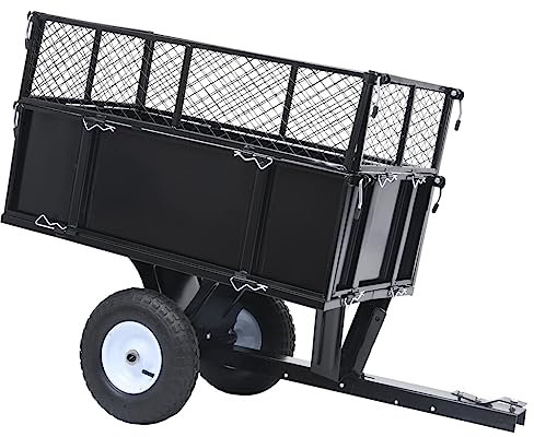 Genérico Carro Remolque inclinable de cortacésped Carga de 150 kg Casa y jardín,Jardín,Jardinería,Accesorios de jardinería 29kg