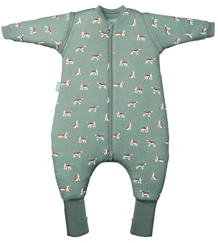 molis&co. Pijama Manta con Mangas Desmontables, Calcetines Antideslizantes, TOG 2.5 Estampado Beagle, Algodón 100%, Oeko-Tex 100 Certificado, 2 años