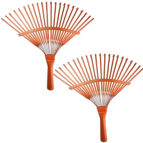 Bricoloco Rastrillo metálico para Recoger Hojas |Limpiar y peinar césped Artificial | Escoba jardín 22 Dientes Recoge Aceitunas, almendras y Frutos Secos| No Incluye Mango (1)