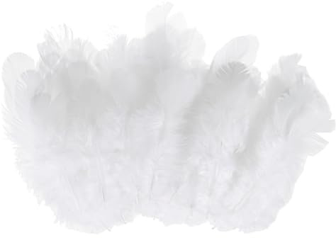 M METERXITY 100-pack sadel hackle tupp fjäder, 4-8 cm / 1,6-3 tum bulk naturliga fluffiga fjädrar för hantverk/bröllop/drömfångare/gör-det-själv-hantverksdekorationer [Vit]