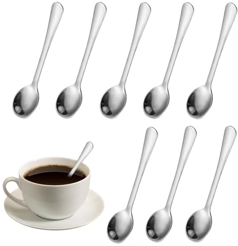 8 cucharas de espresso, pequeñas cucharas de espresso, pequeñas de 7,5 cm, pequeñas cucharas de acero inoxidable, pequeñas cucharas, cucharas divertidas, para especias, sal, miel, cucharas de expreso