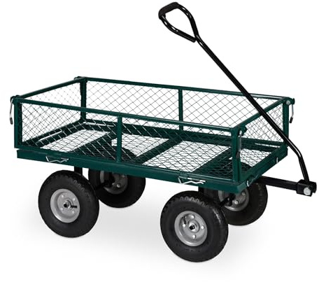 Bollerwagen Handwagen Gartenwagen Transportwagen aus Stahl, Klappbar, 4 Luftreifen Ergonomischer Griff Tragkraft 200kg, Robust, ideal für Einkäufe Festival Camping und Garten