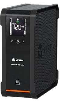 Vertiv Liebert PowerUPS 200, PSA6-1350LVT, Line Interactive UPS 1350VA/850W, Battery Backup & Surge Protector, AVR, 10 Outlets, USB C+A Charging, 3 Year Warranty