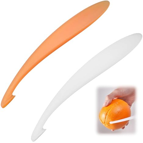 2 pelapatate arancioni, pelapatate arancioni, pelapatate arancioni, pelapatate mandarini, pelapatate agrumi, peeler, efficace manovella arancione, gadget per buccia d'arancia, pratico strumento per la