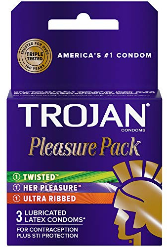 Trojan Pleasure Pack Condoms - Box of 3