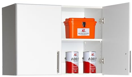 Prepac White Cabinet: Elite Wall Cabinet, WEW-3224 Garage Cabinet with Storage Shelf, Stackable 16D x 32W x 24H, Perfect as a Garage Storage Cabinet with Doors and Shelves