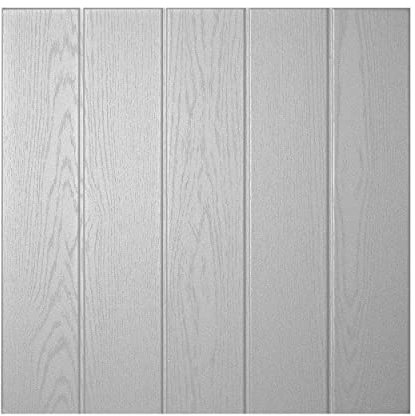DECOSA Dalle de plafond ATHEN - polystyrène - effet bois-couleur gris clair - 50 x 50 cm - 2 sachets (=4 m2)