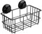 SANNO Adhesive & Suction Shower Caddy, Deep Bathroom Basket Suction Cup Large Shower Caddy Bath Organizer Kitchen Storage Basket for Gel Holder Bathroom Storage Shampoo, Conditioner