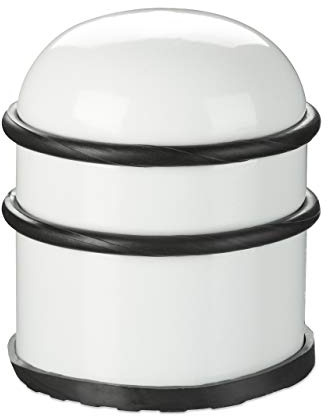 Relaxdays Fermaporta, Blocca Porta e Ferma Finestre, in Acciaio e Gomma, Accessorio per la Casa, Diametro: 7 cm, Bianco