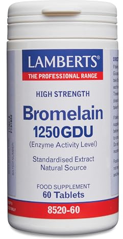 Lamberts Bromelain 1250 GDU – High Strength Proteolytic Enzyme – Vegan – 60 Tablets