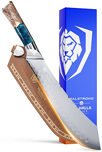 Dalstrong Bull-Nose Butcher Knife - 10 inch - Valhalla Series - 9CR18MOV HC Steel Kitchen Knife - Celestial Resin & Wood Handle - Razor Sharp BBQ Meat Knife Gift - Breaking Knife - Leather Sheath