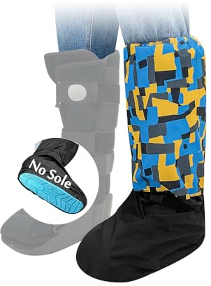 Mybow Tall Walking Boot Cover, Medical Fractured Foot Cast Protector, Orthopedic Walking Boot for Broken Ankle & Leg, Waterproof Outdoor Leg Recovery Walker Cover (No Sole)