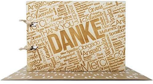 Besondere Dankeskarte aus Holz - Danke in allen Sprachen der Welt