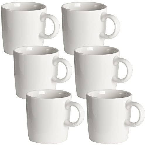 homEdge Mini Pro Espressotasse, 113.4 g / 120 ml, winzige Keramik-Kaffeetassen, Demitasse für Espresso, Tee, 6 Stück, Weiß