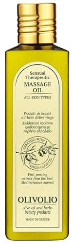 Olivolio Aceite de masaje con aceite de oliva 100% orgánico y 99% ingredientes naturales, 250 ml