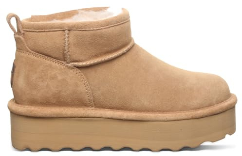 BEARPAW Damen Retro Shorty Boot | Damen Stiefelette | Bequemer Winterstiefel, Eiskaffee Solid, 39 EU