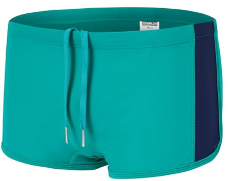 ZUOLAIYIN Costume da bagno da uomo, aderenti e corti, con coulisse, per sport acquatici, con coulisse regolabile, Grün83002 si consiglia di ordinare una taglia più piccola rispetto alla normalità., L