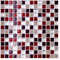 Alwayspon 10 Sheet 12''x12inch Red Silver Mosaic 3D Vinyl Wall Tile Sticker Transfers, Peel and Stick Self-adhesive Waterproof Splashback Stick on Tile Decals for Kitchen Bathroom Wall