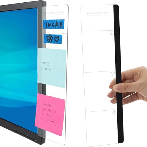 Ruzister 2 pezzi accessori da scrivania per ufficio, monitor, lavagna, messaggistica informatica, cancelleria ufficio per uomo e donna