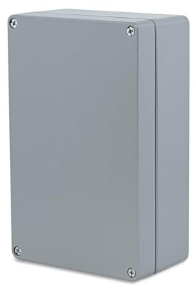 BOXEXPERT Aluminium Industriegehäuse, 280x180x100mm, IP66, pulverbeschichtet, grau, Wandgehäuse, Installationsgehäuse, Leergehäuse, Druckgussgehäuse, Gehäuse der Serie Alster